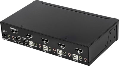 StarTech.com 4 Port DisplayPort KVM Switch - 4K 60Hz - Einzelner DP 4K Bildschirm - Vier Port UHD DP