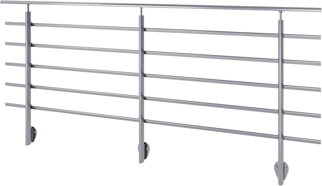 DOLLE Brüstungsgeländer Set aus Aluminium seitliche Montage Tropfenform 150 cm, Seitliche Montage