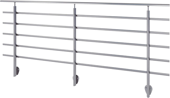 DOLLE Brüstungsgeländer Set aus Aluminium seitliche Montage Tropfenform 150 cm, Seitliche Montage