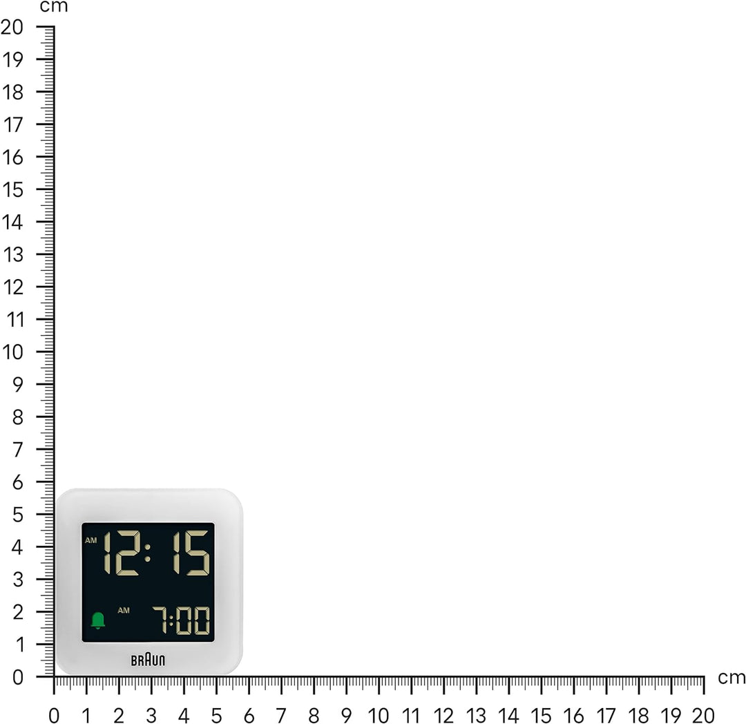 Braun Digitaler Reisewecker mit Snooze-Funktion, kompakte Grösse, Negatives LCD-Display, Schnelleins