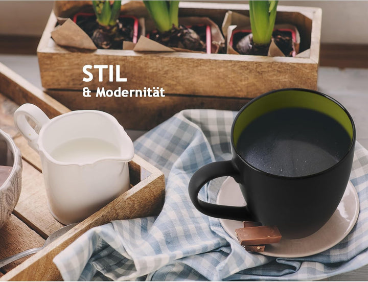 MIAMIO - 6 x 350 ml Kaffeetassen/Kaffeebecher Set - Tassen Set 6er Modern - Le Papillon Kollektion (