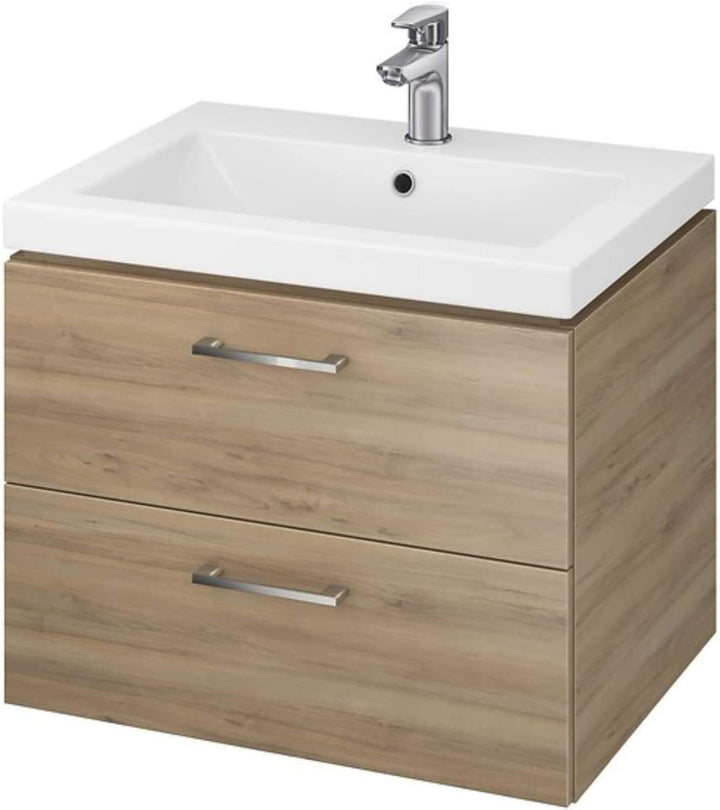 VBChome Waschtischunterschrank 50 cm Badmöbel Waschbecken mit Unterschrank 2 Schubladen Nussbaum, 50