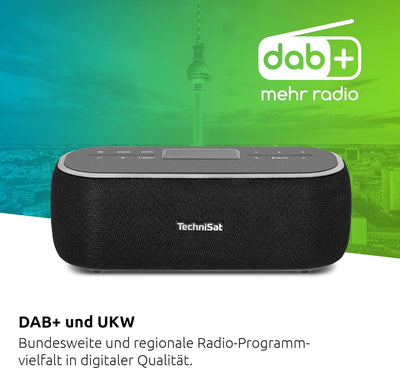 TechniSat VIOLA BT 1 - tragbarer Bluetooth-Lautsprecher mit DAB+ Digitalradio (UKW, DAB, Uhr, Weckti