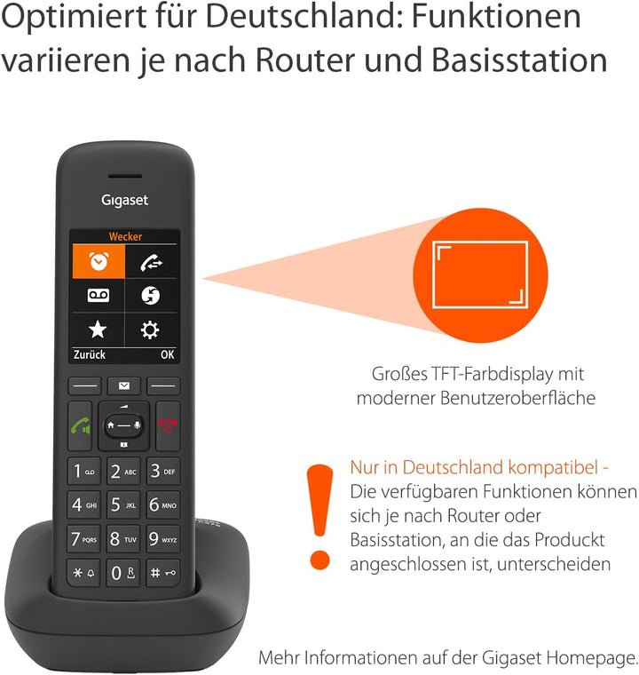 Gigaset C575 - Schnurloses DECT-Telefon - grosses Farbdisplay mit moderner Benutzeroberfläche - Adre