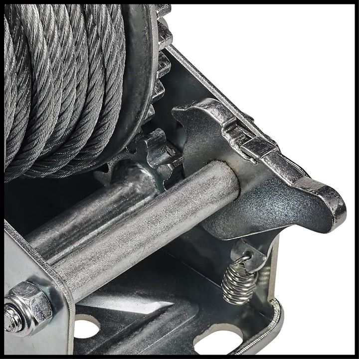 Einhell Handseilwinde TC-WI 800 (max. Tragkraft 800 kg, 20 Meter langes drallfreies Drahtseil, Rückl