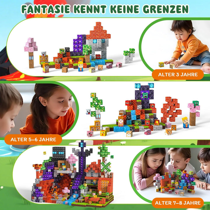Magnetische Bausteine 150 PCS 2CM Magnetbausteine für Kinder ab 3 Jahre Blocks, Montessori Spielzeug