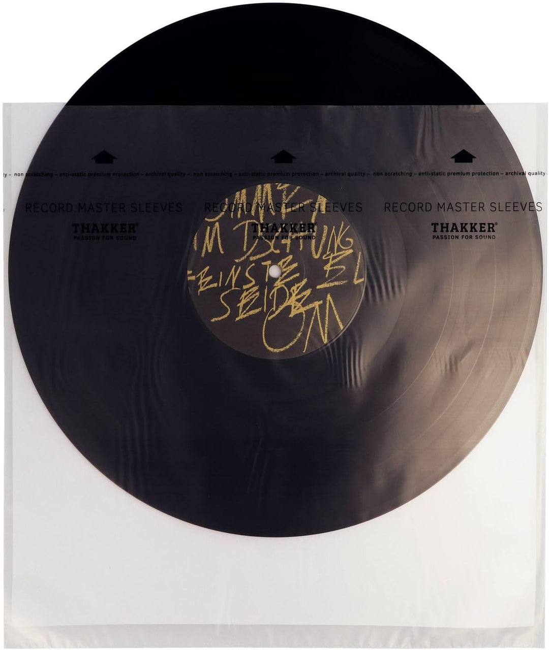 THAKKER Record Master Sleeves 12" - Premium Schallplattenhüllen für 12 Zoll Vinyl (100 Stück) | Anti