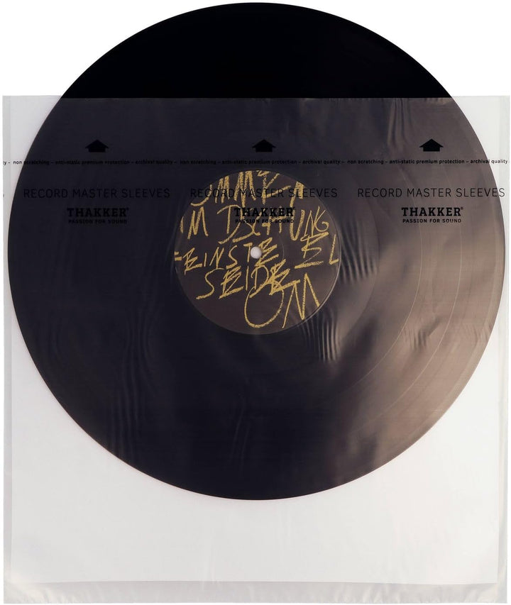 THAKKER Record Master Sleeves 12" - Premium Schallplattenhüllen für 12 Zoll Vinyl (100 Stück) | Anti