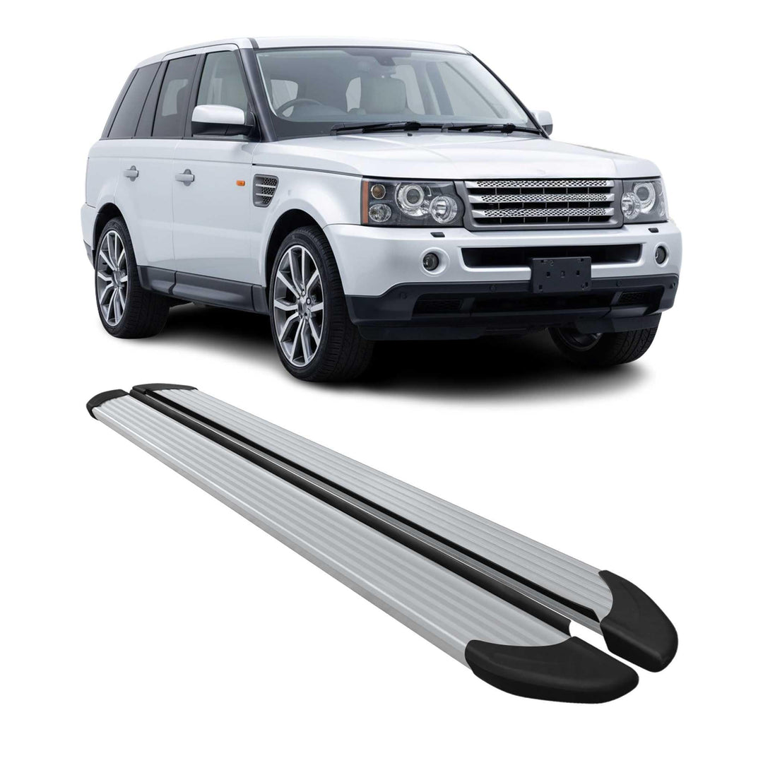 OMAC Seitenschweller Trittbretter Schweller kompatibel mit Range Rover Sport 2005-2013 Alu Grau OPA