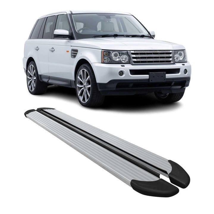 OMAC Seitenschweller Trittbretter Schweller kompatibel mit Range Rover Sport 2005-2013 Alu Grau OPA