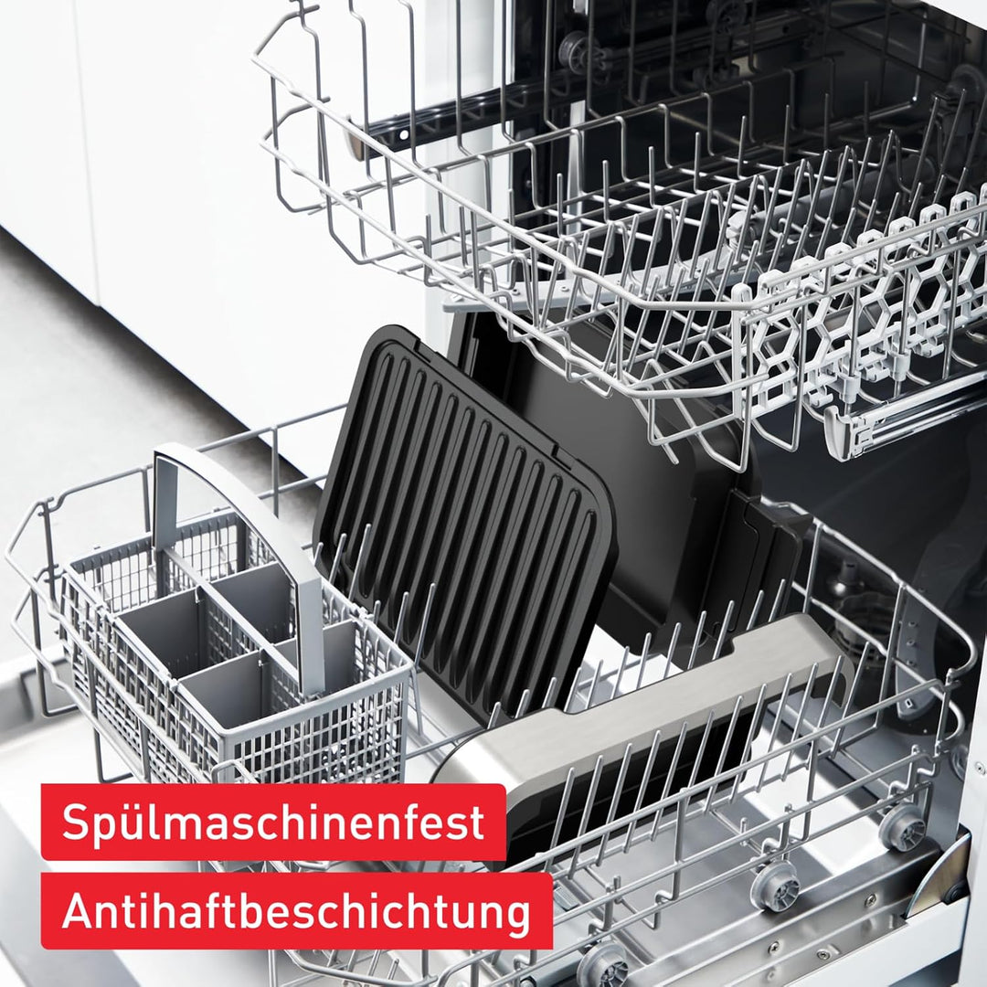 Tefal OptiGrill 4in1 Kontaktgrill mit Backschale, Aufklappbar, Tischgrill, 9 Programme, Garstufenanz