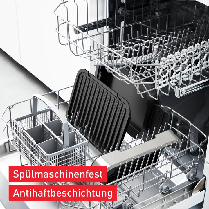Tefal OptiGrill 4in1 Kontaktgrill mit Backschale, Aufklappbar, Tischgrill, 9 Programme, Garstufenanz