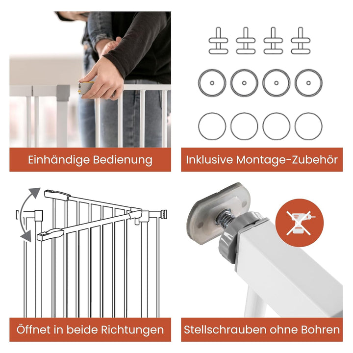 Hauck Türschutzgitter / Treppenschutzgitter für Kinder Open N Stop KD Safety Gate inkl. 21 cm Verlän