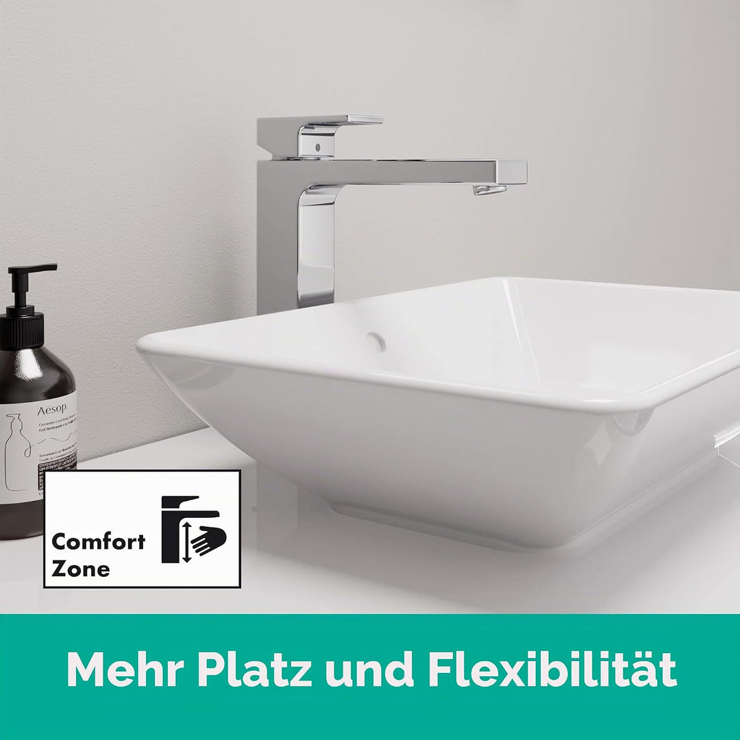 hansgrohe Waschtischarmatur Vernis Shape, Wasserhahn Bad mit Auslauf Höhe 190 mm, Badarmatur wassers
