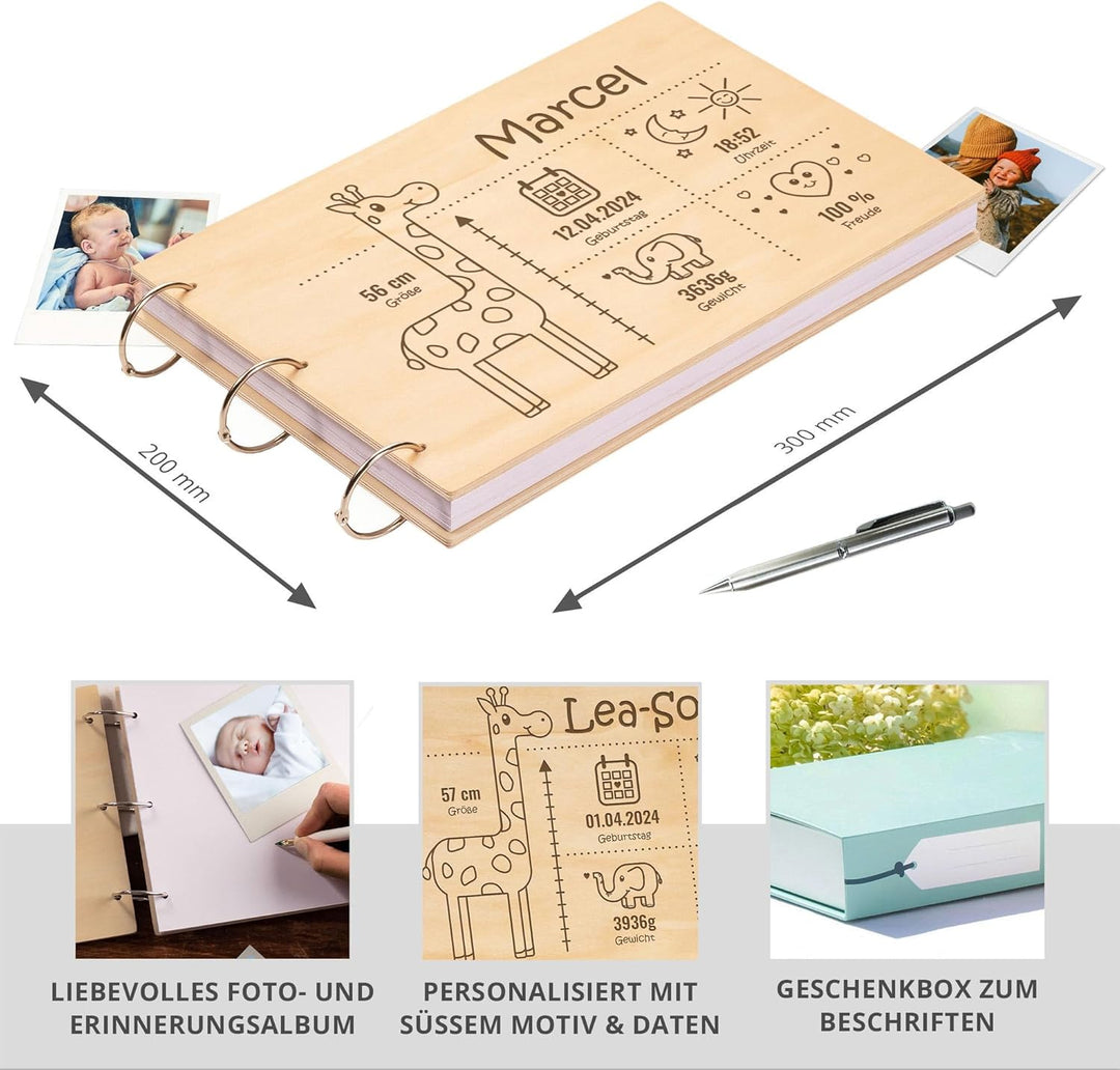 Baby Keepsake Box aus Holz zum Selbstgestalten, Personalisiertes Memory Box, Erinnerungskiste mit Gr