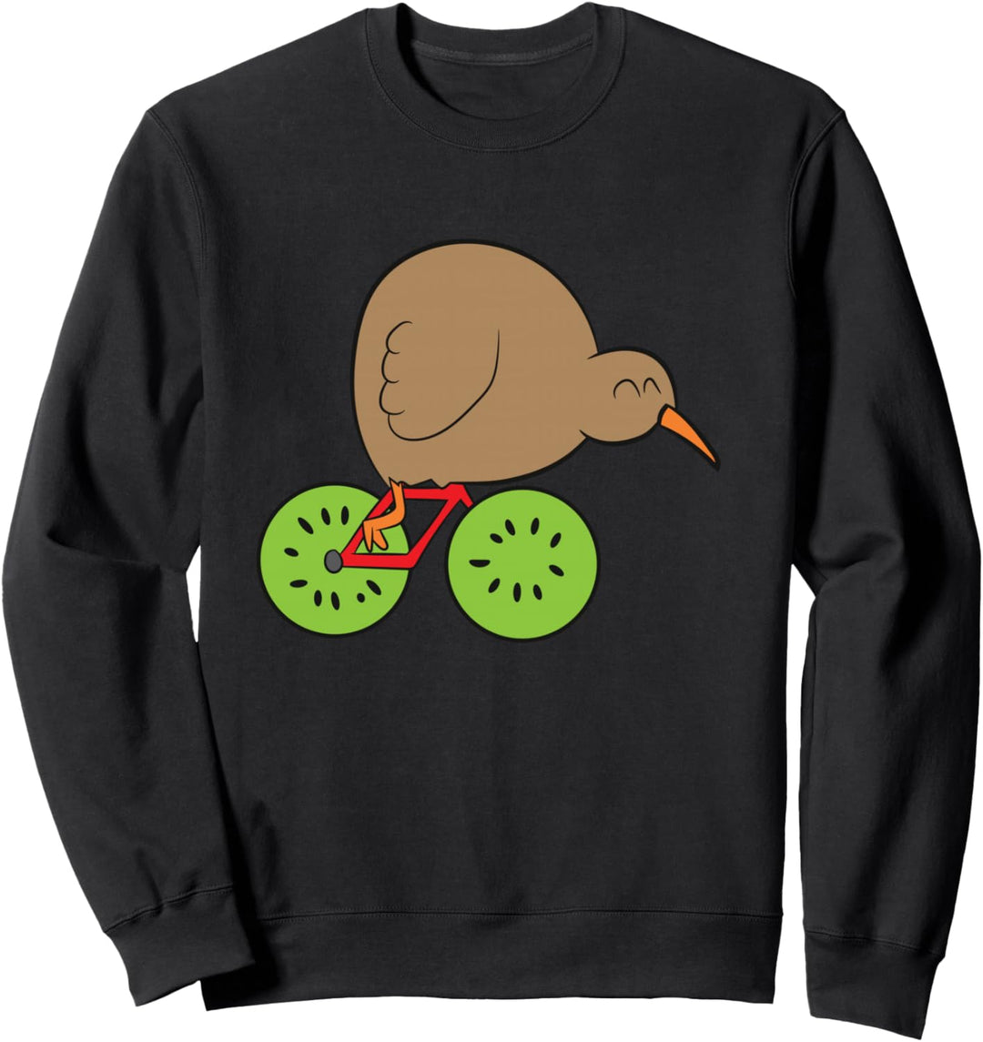 Lustige Kiwi Frucht und Kiwi Vogel Neuseeland Radfahren Kiwi Sweatshirt