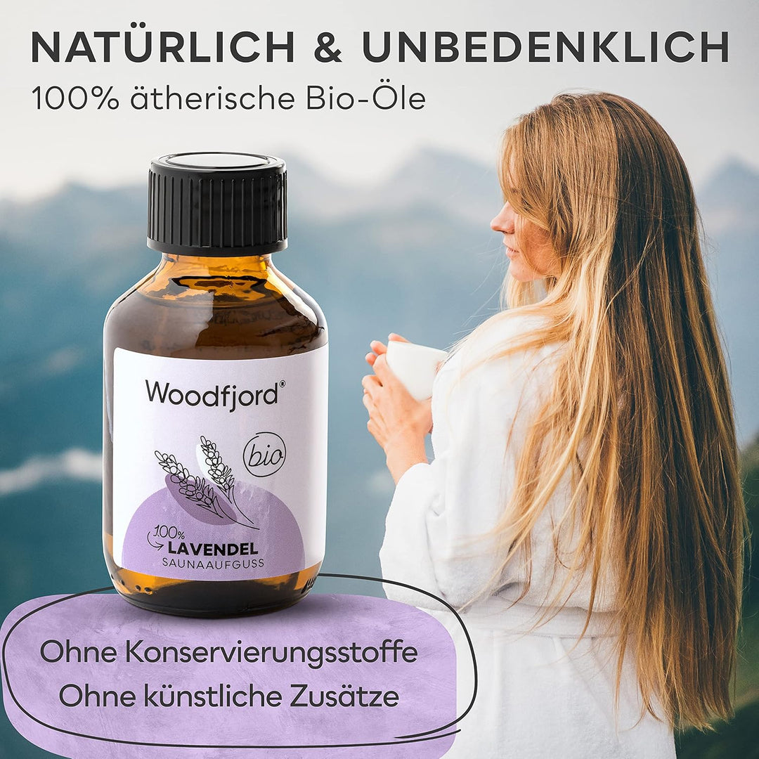 Saunaaufguss Lavendel BIO 100 ml I Premium Sauna Aufgussmittel für authentische und nachhaltige Saun
