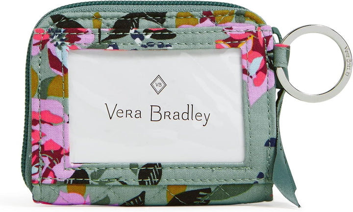 Vera Bradley Damen Baumwolle Petite Zip-Around Geldbörse mit RFID-Schutz, Rosy Outlook – recycelte B