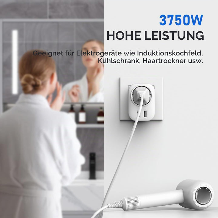 Reisestecker Adapter USA Deutschland Stecker USA Adapter Steckdose mit USB A &amp; C Reise Geschenk Gadg