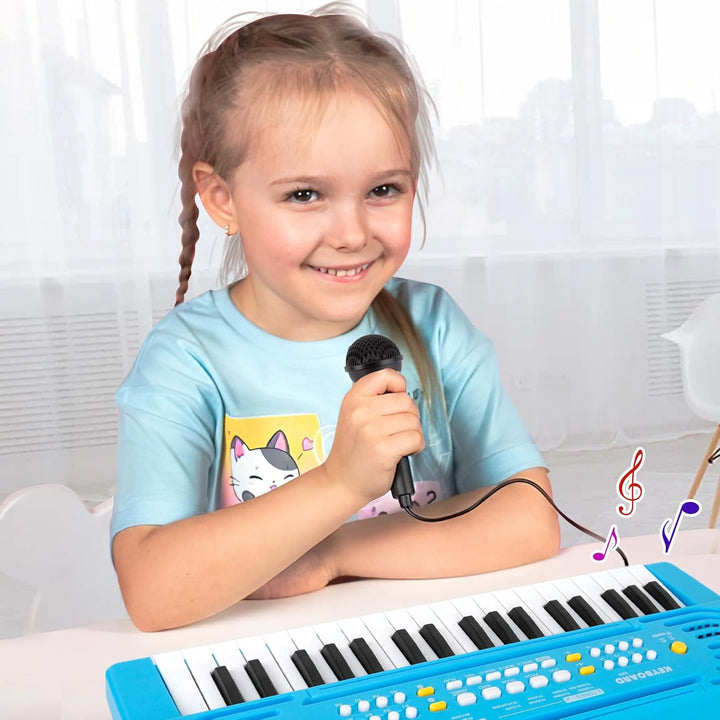 Keyboard Kinder mit Mikrofon, Multifunktions Kinder Klaviertastatur, 37 Tasten Elektronisches Klavie
