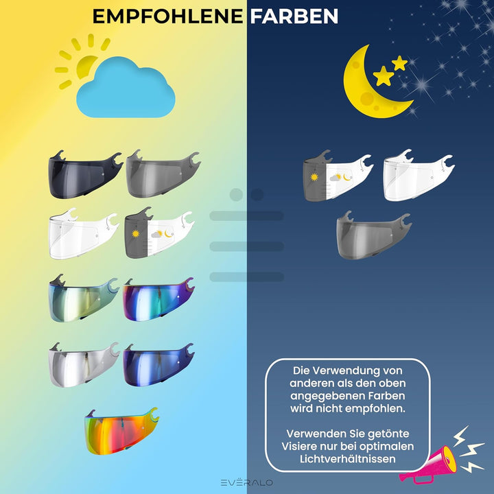 Everalo Kompatibel mit Shark Skwal 2 Visier - Spartan - Spartan 1.2 - Skwal - D Skwal - Helmvisier V