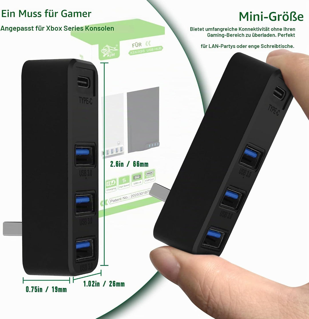 3.0 USB-Hub für Xbox Series X &amp; S, Joso 4-Port-USB-Erweiterung mit Typ-C, kompatibel mit Xbox Series