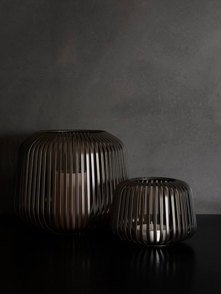 blomus Laterne Lito | Burned Metal | Grösse XS | 14L x 14B x 10H cm | Kerzenhalter Bronze | Windlich