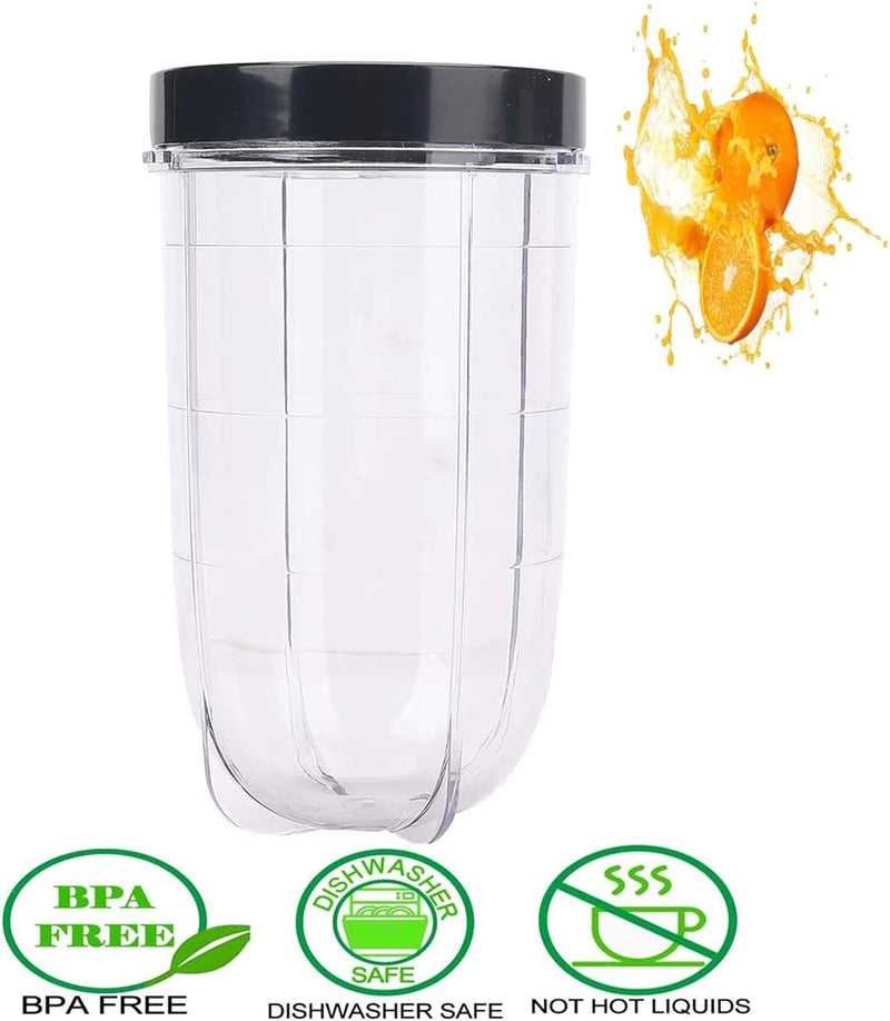 Nicoone 3 Stück Ersatzbecher für Magic Bullet 250 W,16 OZ Ersatz-Tassenbecher mit Deckel,Kompatibel