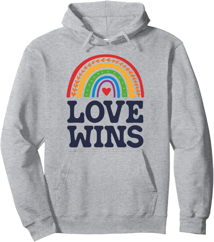 LGBTQ Love Wins Gay Pride LGBT Ally Rainbow Flag Vintage Pullover Hoodie