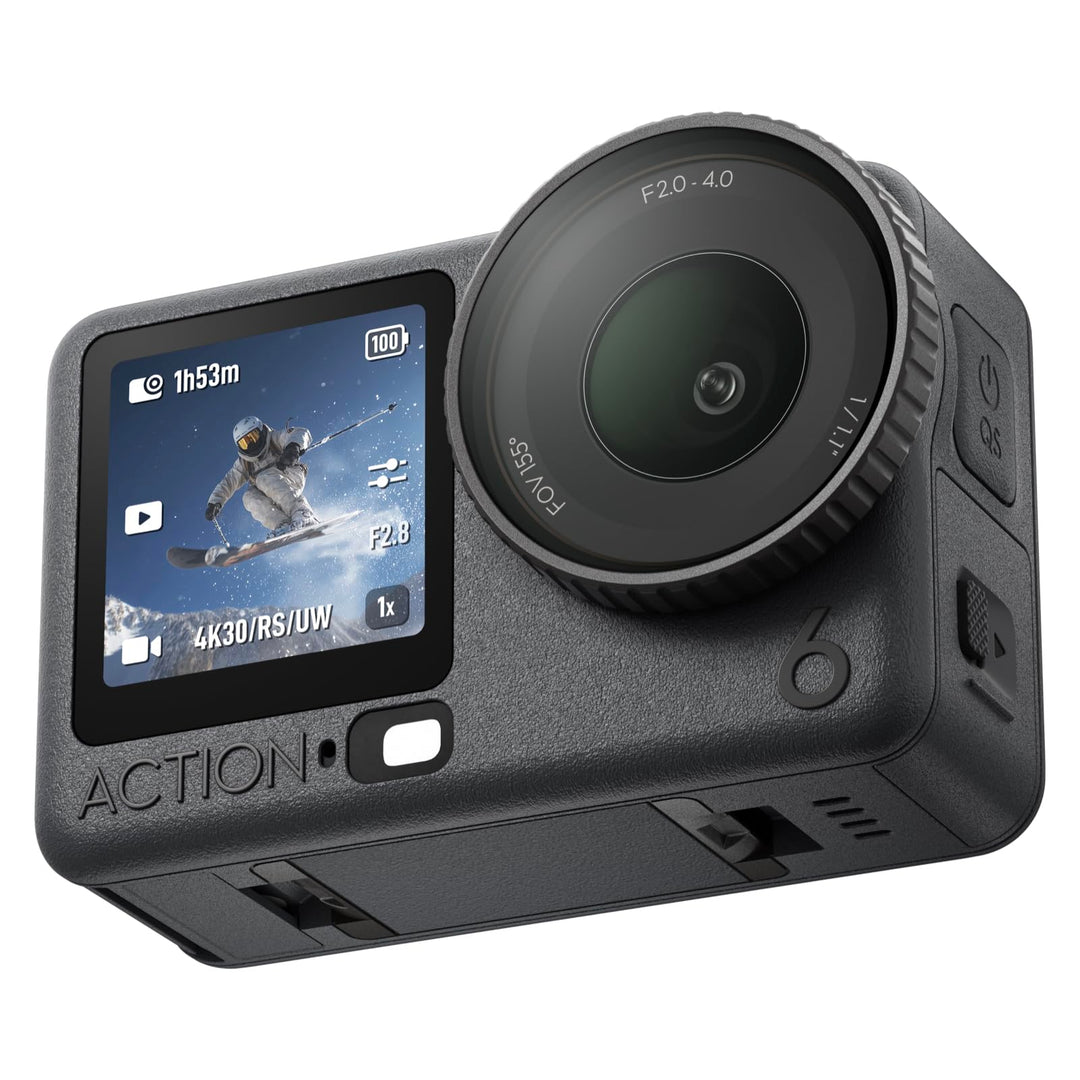 DJI Osmo Action 6 Essential Combo, Action-Cam mit 1/1,1″-Quadratsensor, Variable Blende von f/2,0-f/