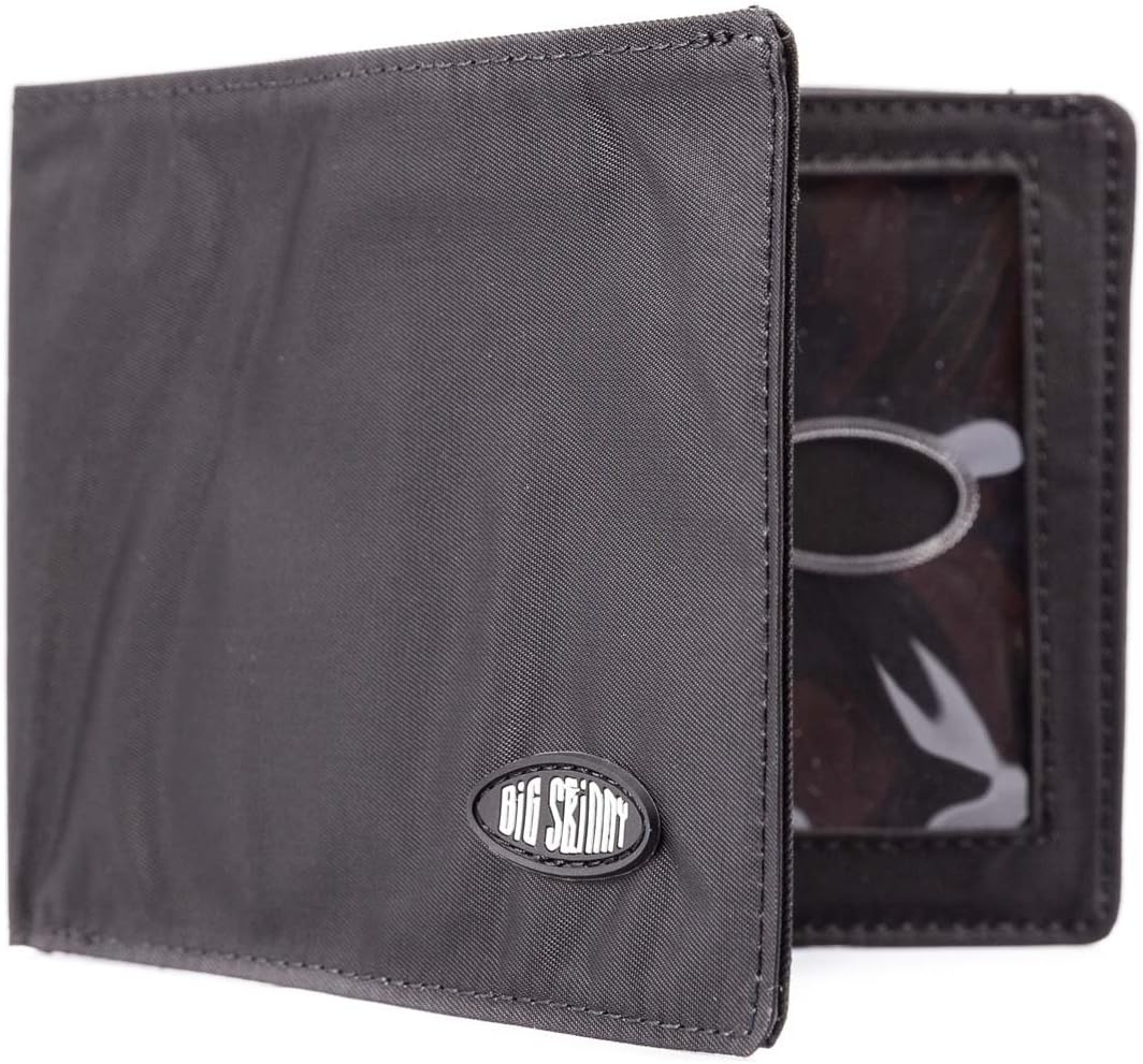 Big Skinny Herren Portemonnaie Super Skinny Bi-Fold Slim Wallet für bis zu 30 Karten Schwarz, Schwar