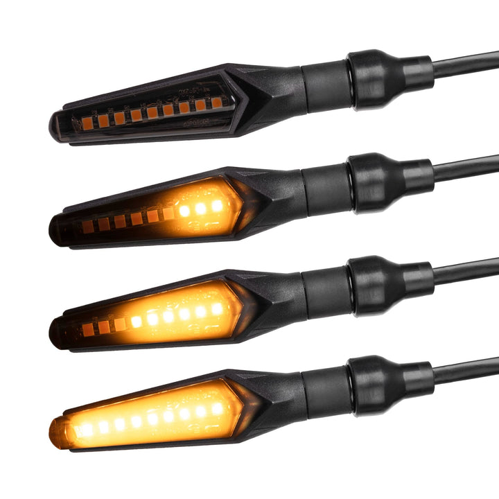 Simda Pro Hell LED Motorrad Blinker mit E Mark Universal Miniblinker Sequentiell Laufeffekt Quad ATV
