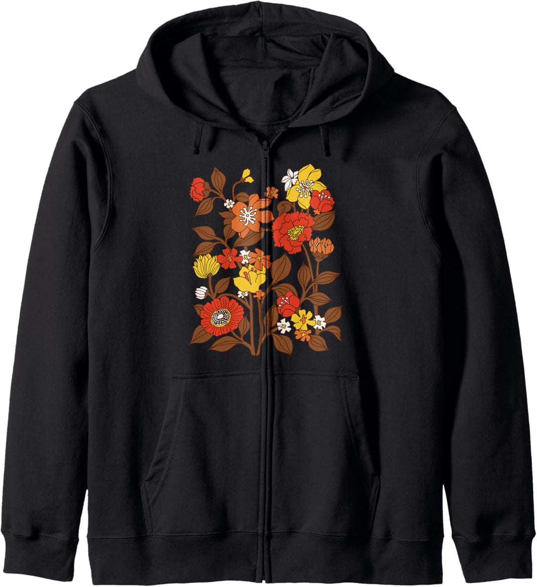 Trendy Vintage Retro Floral Motif Kapuzenjacke