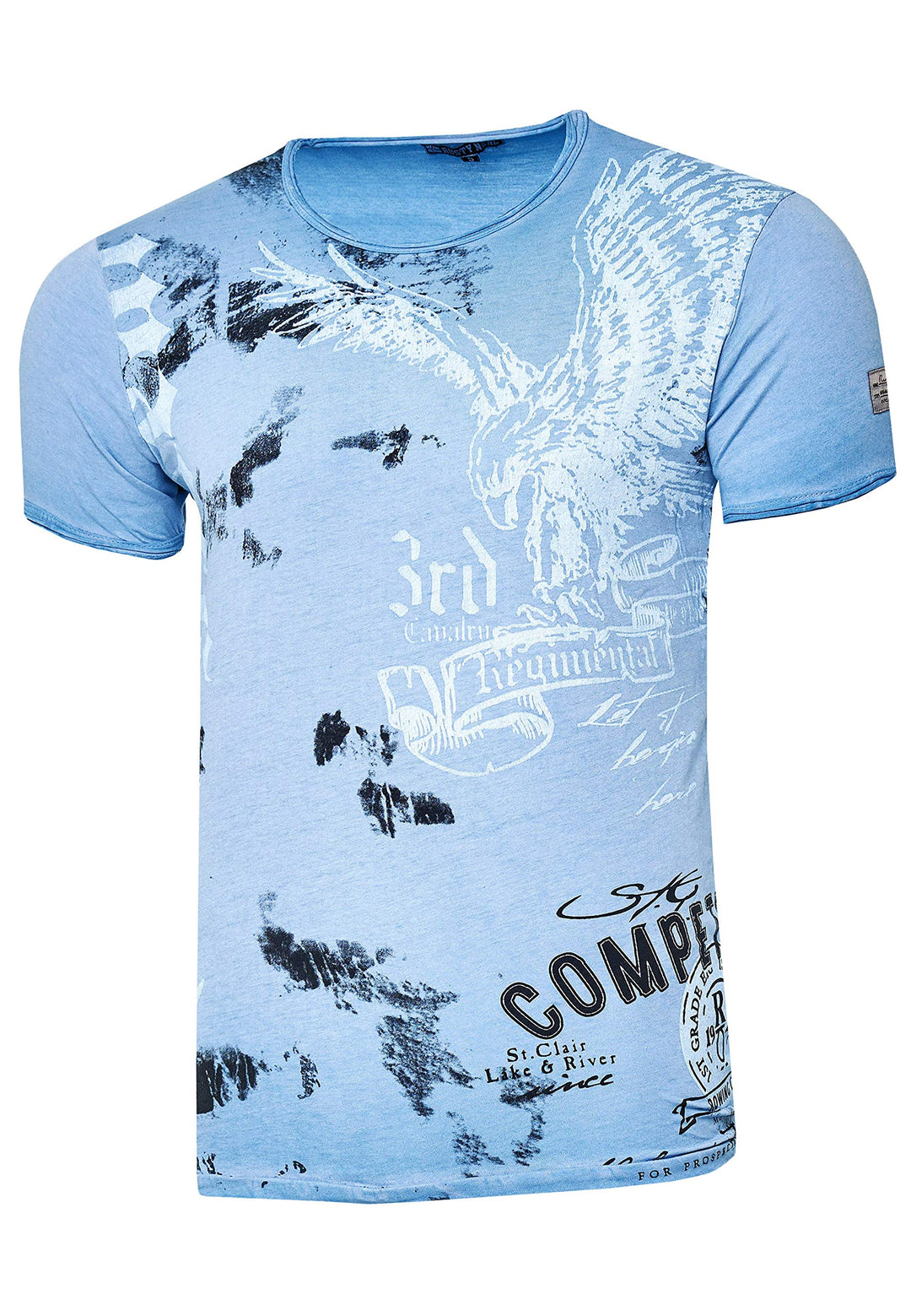 Rusty Neal Herren T-Shirt Rundhals USA Adler Tee Shirt Kurzarm Regular Fit Stretch 100% Baumwolle S
