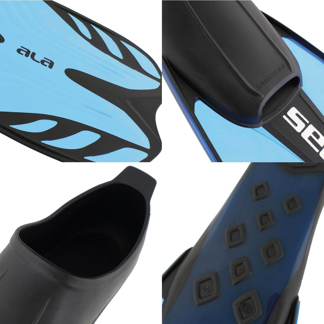 Seac Ala, Flossen mit geschlossenem Fussteil, ideal zum Schnorcheln und Schwimmen 44-45 Blau, 44-45