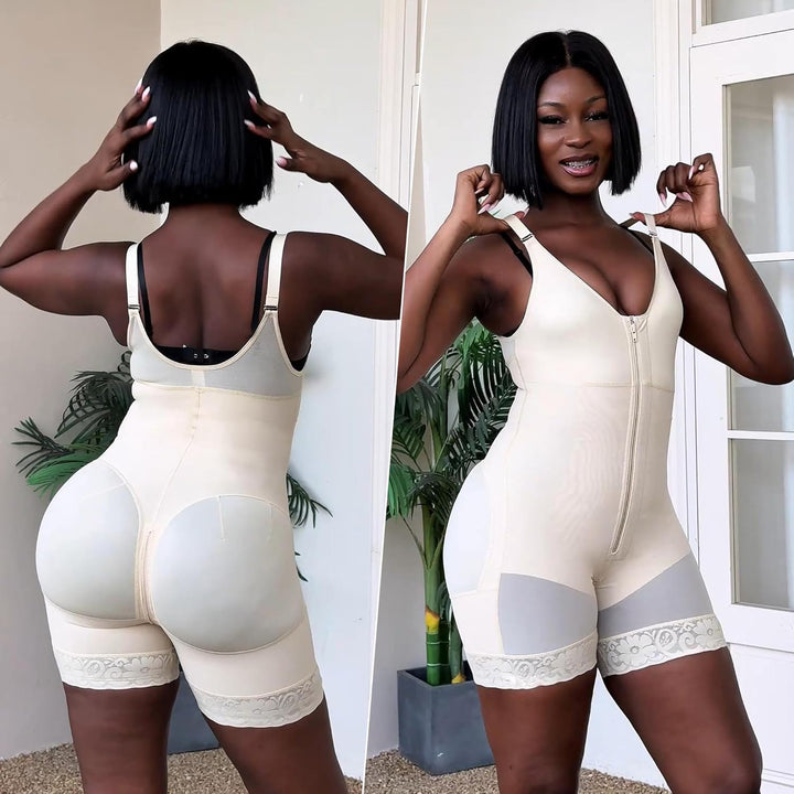 YIANNA Fajas Colombianas Shapewear Damen Body Bauchweg mit BH Shaper Stark Formend Miederbody Bodysu