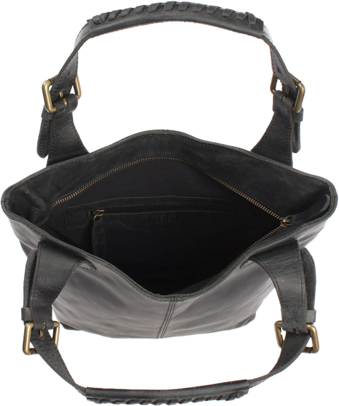 LECONI Henkeltasche Echt-Leder Vintage-Look Damentasche Handtasche für Damen Shopper für Freizeit, B