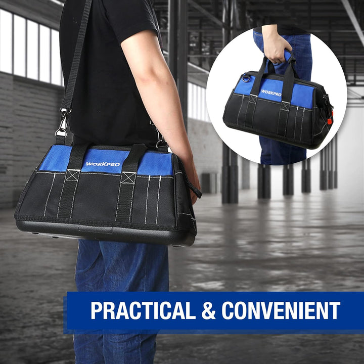 WORKPRO Werkzeugtasche Elektriker Wasserdichte Werkzeugtasche Profi, weite Öffnung & grosse Kapazitä