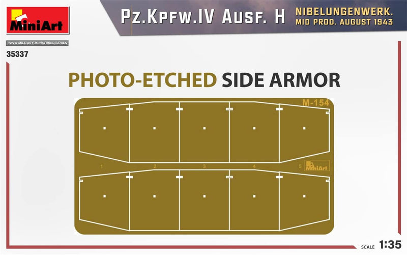 Mini Art 35337 1:35 Pz.Kpfw.IV AUSF.H Aug43 Mit. Nibe. - originalgetreue Nachbildung, Modellbau, Pla