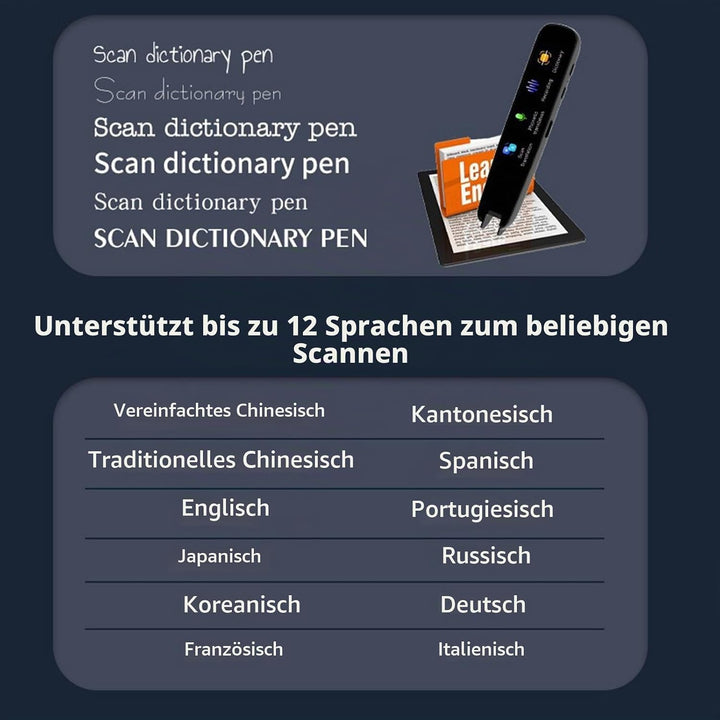 Scan-Lesestift, Übersetzerstift, Text-zu-Sprache-Lesestift, Digitaler Stiftleser, Kabelloser Überset