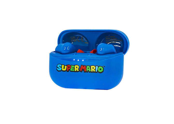 OTL Technologies Bluetooth-Kopfhörer V5.3 Super Mario mit Ladebox, Blau
