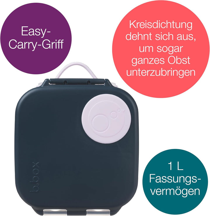 b.box Mini Brotdose für Kinder mit Fächern | Bento Box, 3 Fächer (2 Auslaufsicher) | Lunchbox für Ge