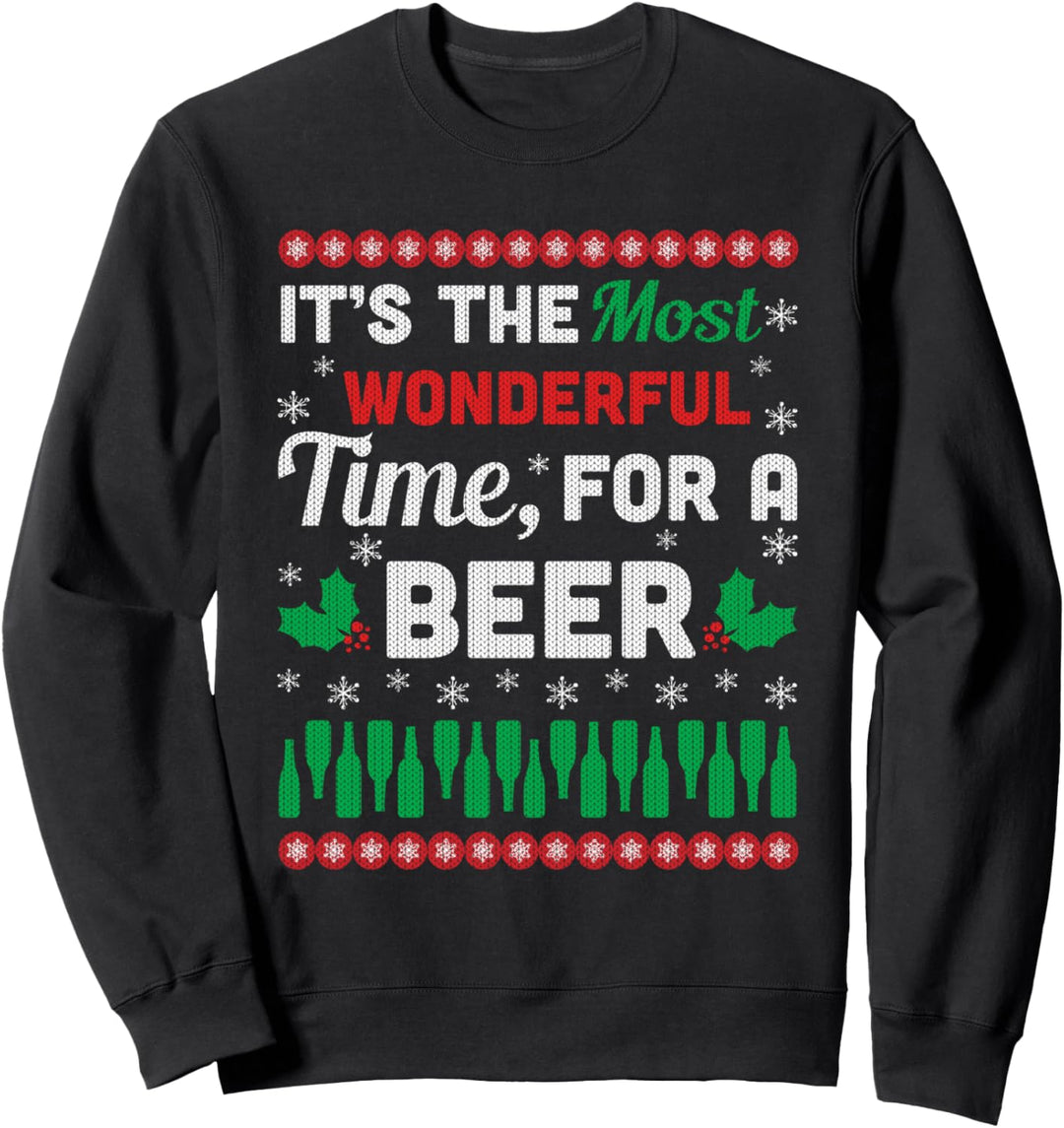 It's The Most Wonderful Time For A Beer Ugly Christmas Sweatshirt