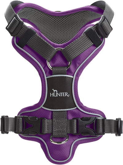 HUNTER DIVO Hundegeschirr, L, 72-100 cm, violett/grau 72 - 100 cm violett/grau, 72 - 100 cm violett/