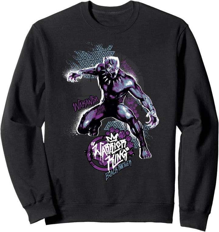 Marvel Black Panther Warrior King Graffiti Sweatshirt