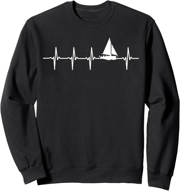 Segeln Herzschlag Heartbeat Geschenk für Segler & Skipper Sweatshirt