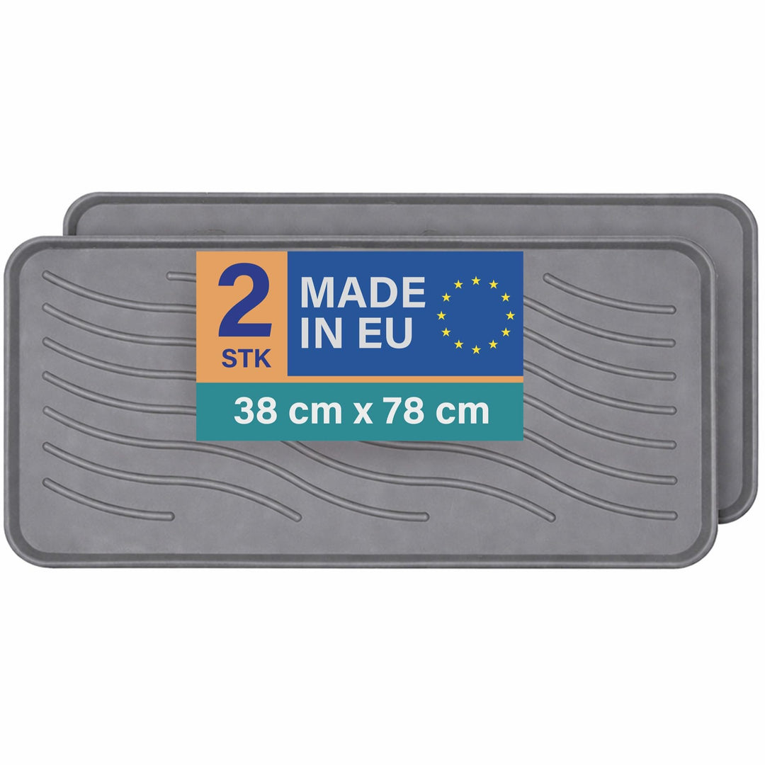 Bestlivings Schuhabtropfschale (2er Pack - Anthrazit) XXL Extra Grosse Schuhablage (78x38x2,5cm) was