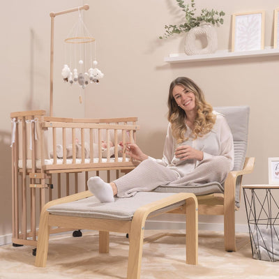 babybay Rollensatz Spezial mit Stossschutz passend für alle Modelle, Kernbuche geölt