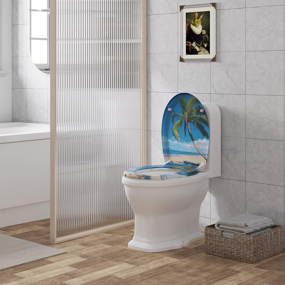 WOLTU Toilettendeckel mit Absenkautomatik, WC Sitz Deckel oval, Klodeckel mit Quick-Release für einf