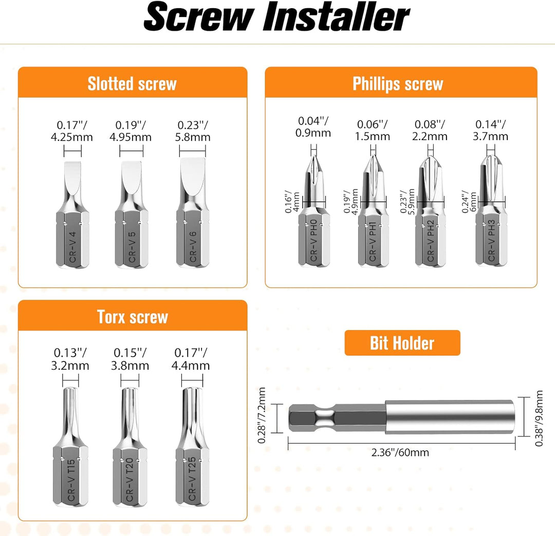 Nuovoware Schraubenausdreher Set, 33 PCS Broken Screw Extractor Kit mit 2 Magnetischem Verlängerungs